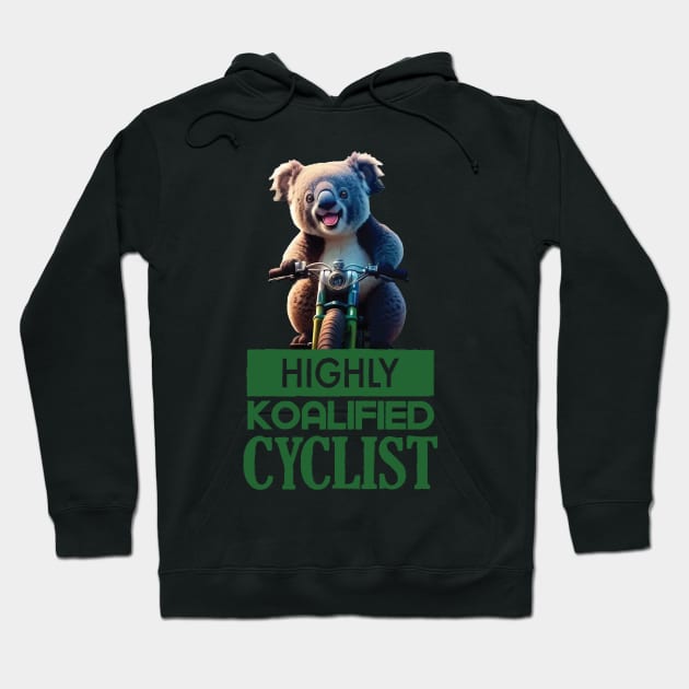 Just a Highly Koalified Cyclist Koala 3 Hoodie by Dmytro